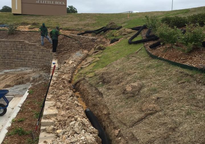 Outlets of Little Rock French Drain Installation Before Photo